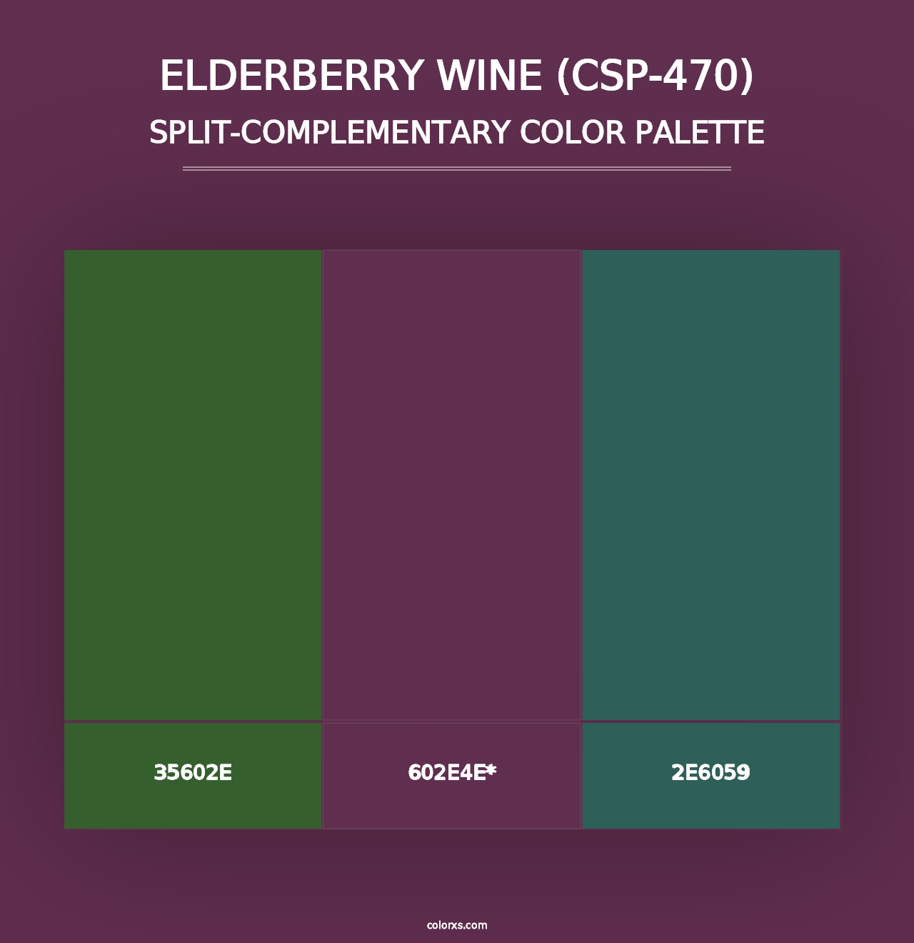 Elderberry Wine (CSP-470) - Split-Complementary Color Palette