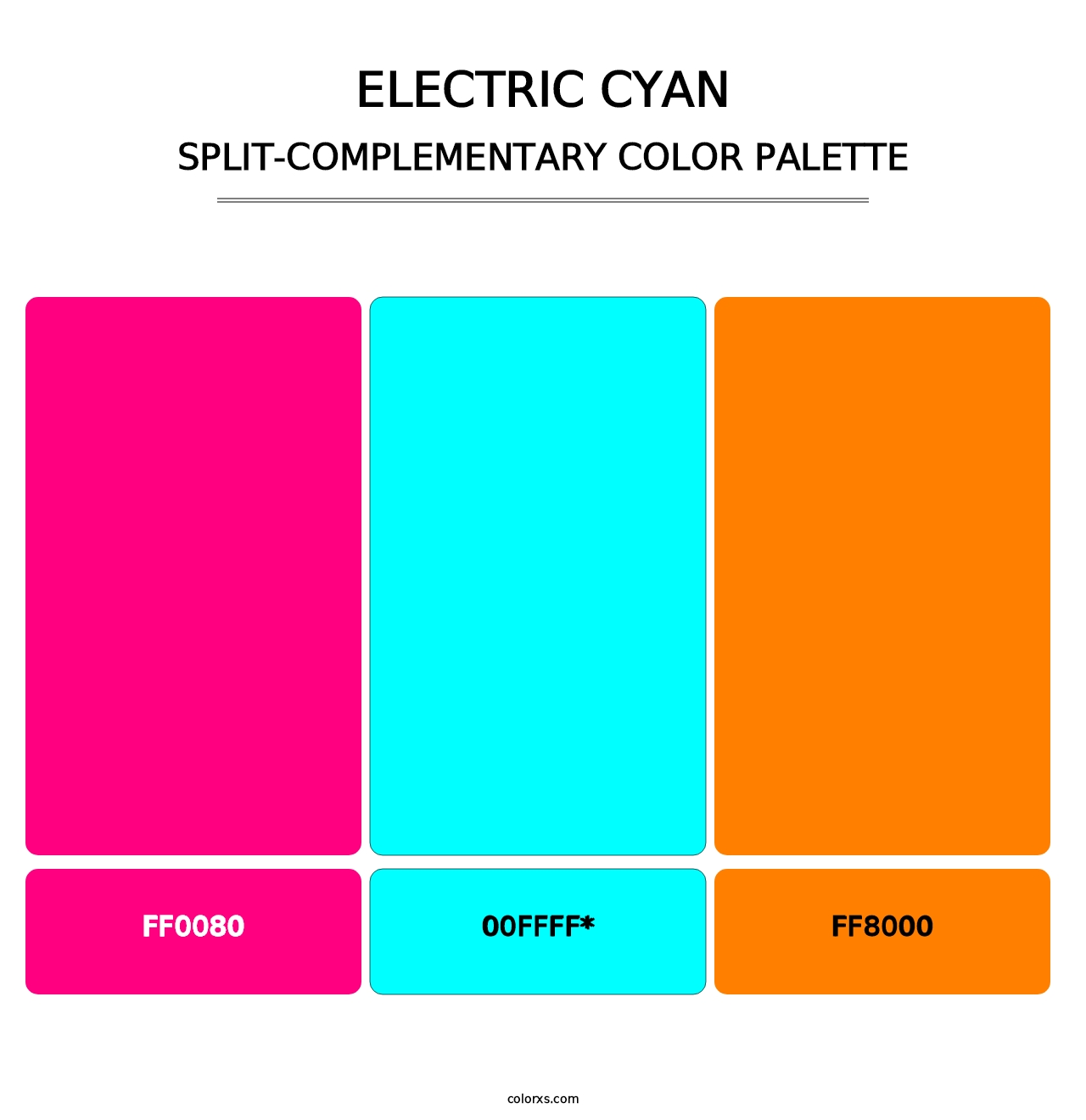 Electric Cyan - Split-Complementary Color Palette