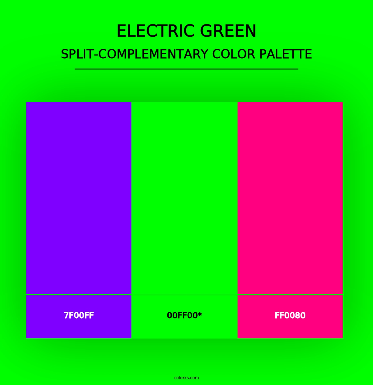 Electric Green - Split-Complementary Color Palette