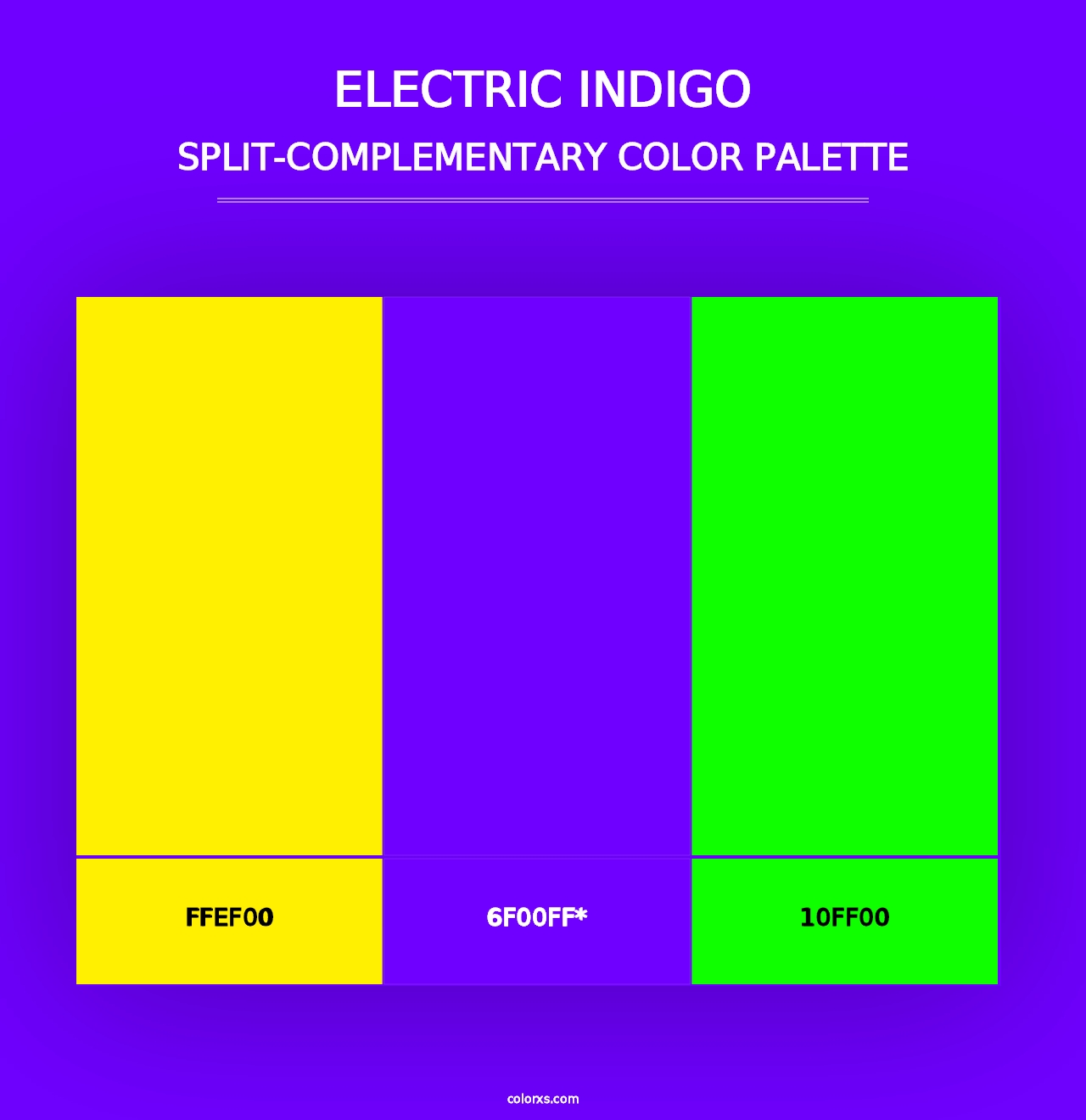 Electric indigo - Split-Complementary Color Palette