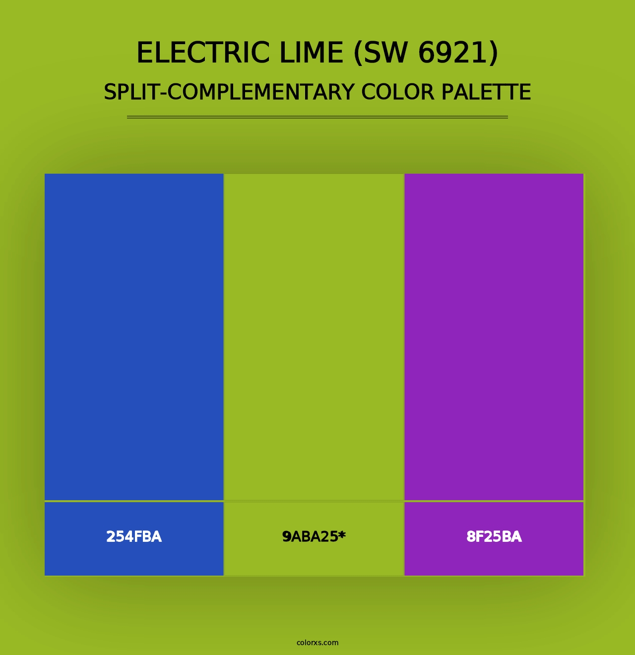 Electric Lime (SW 6921) - Split-Complementary Color Palette