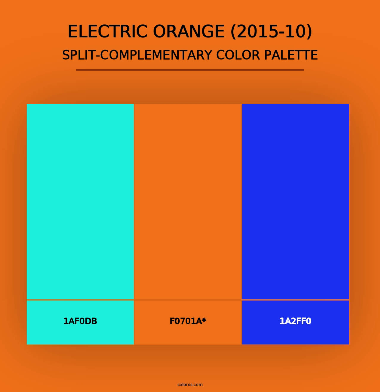 Electric Orange (2015-10) - Split-Complementary Color Palette