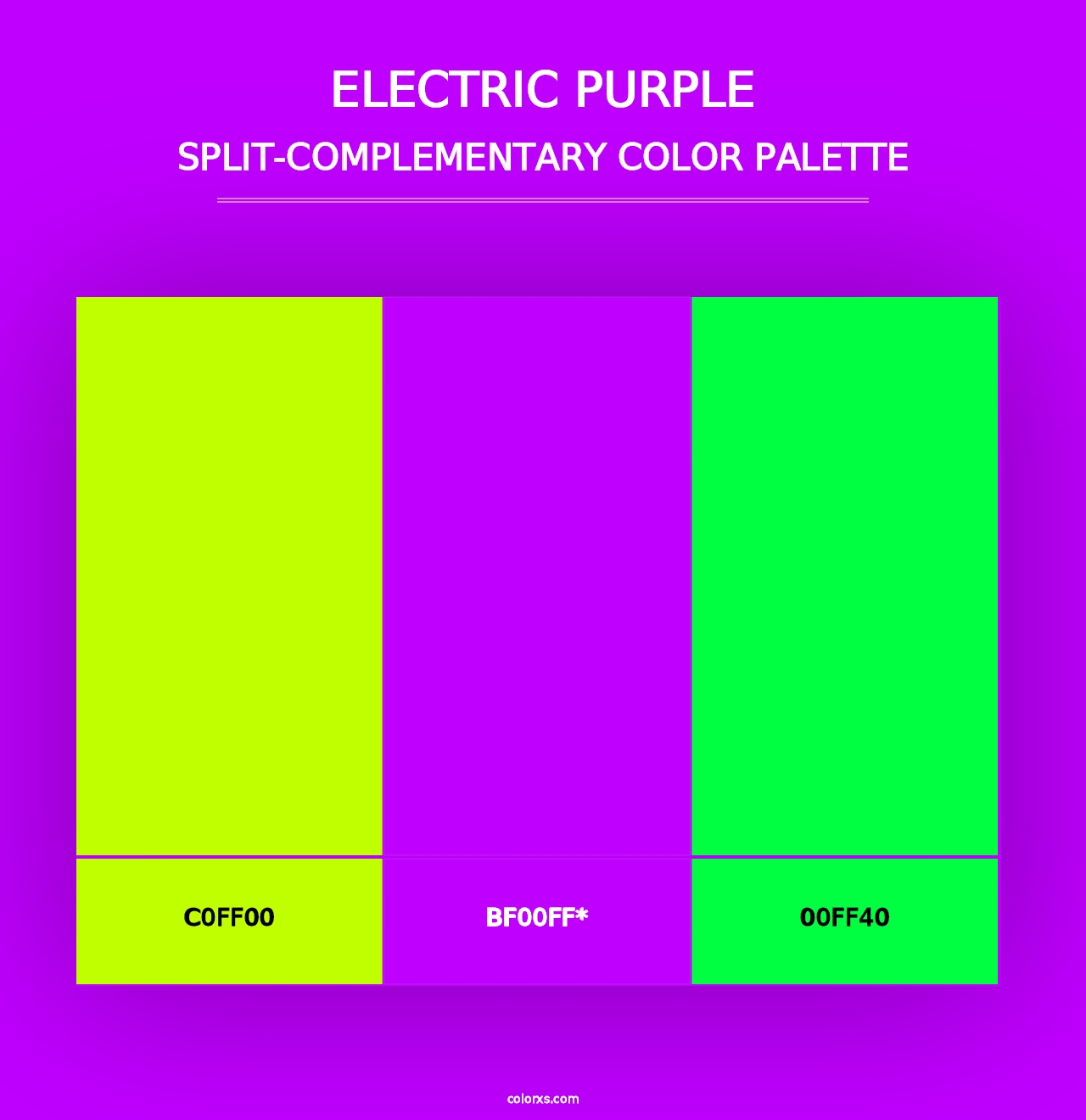 Electric Purple - Split-Complementary Color Palette