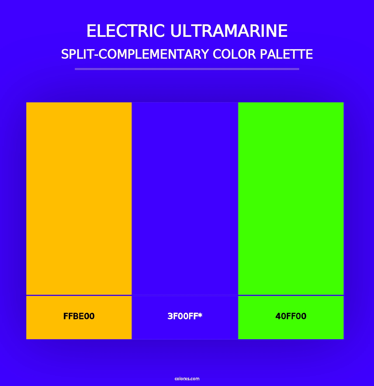 Electric Ultramarine - Split-Complementary Color Palette