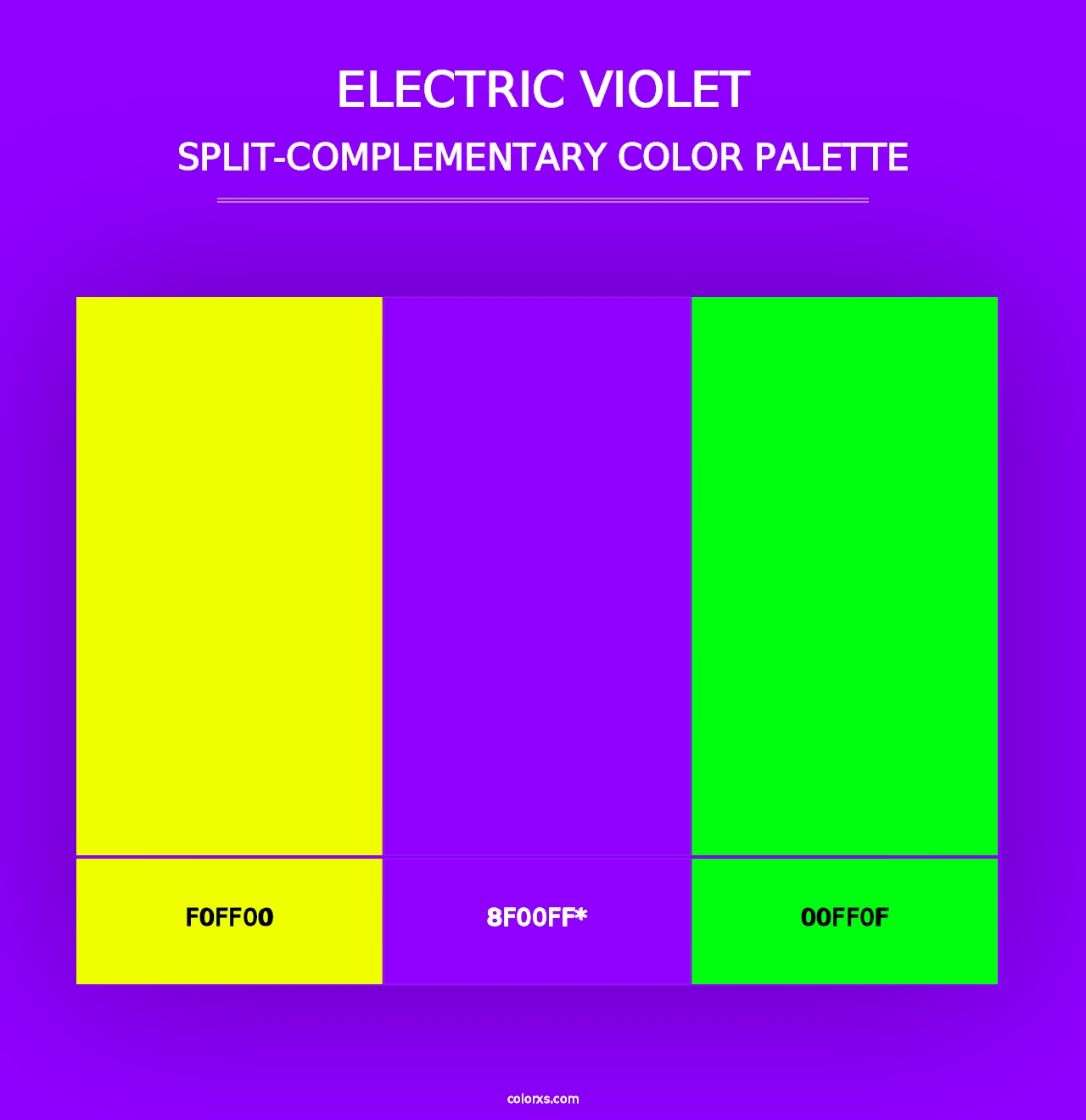 Electric Violet - Split-Complementary Color Palette