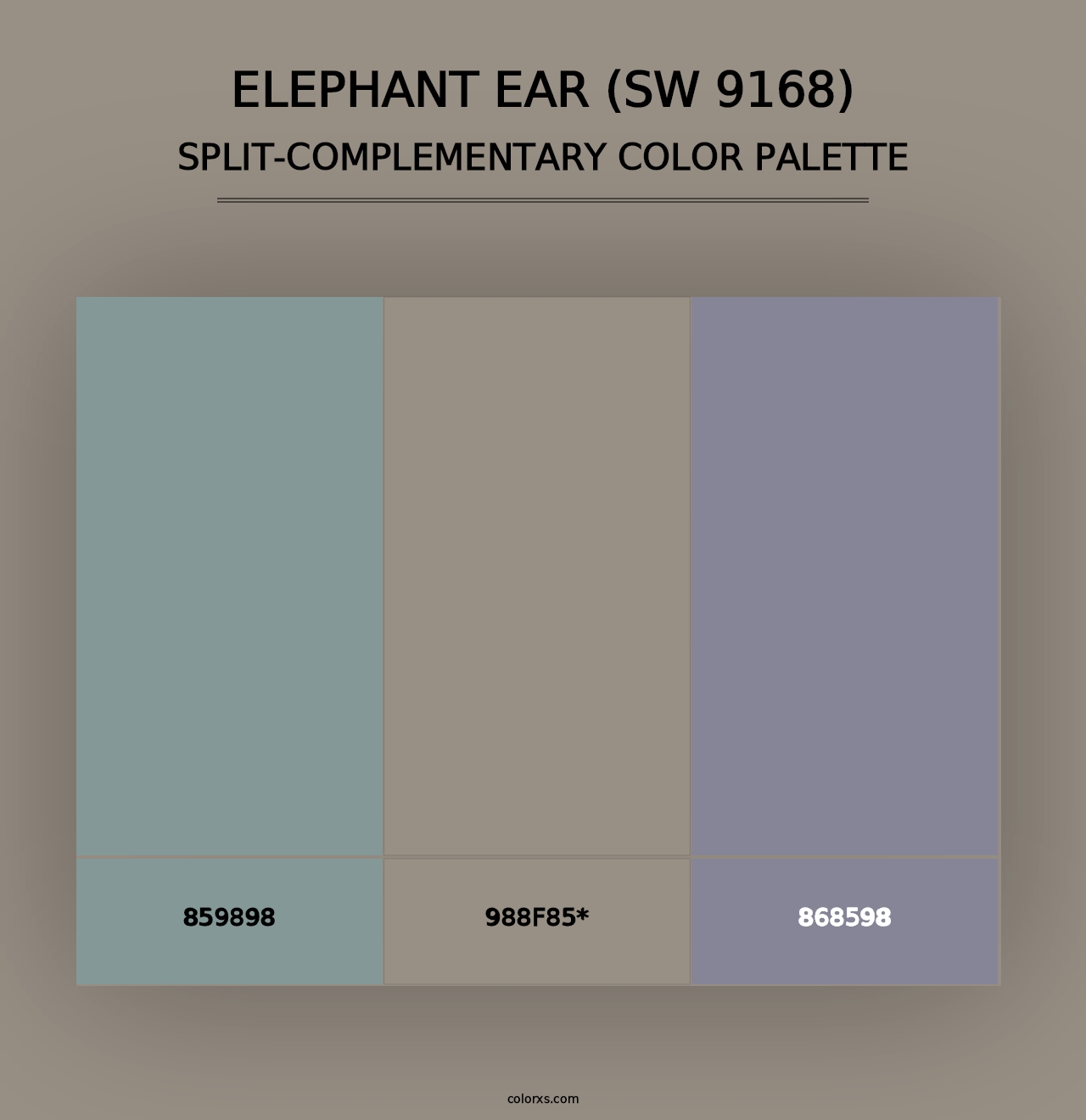 Elephant Ear (SW 9168) - Split-Complementary Color Palette