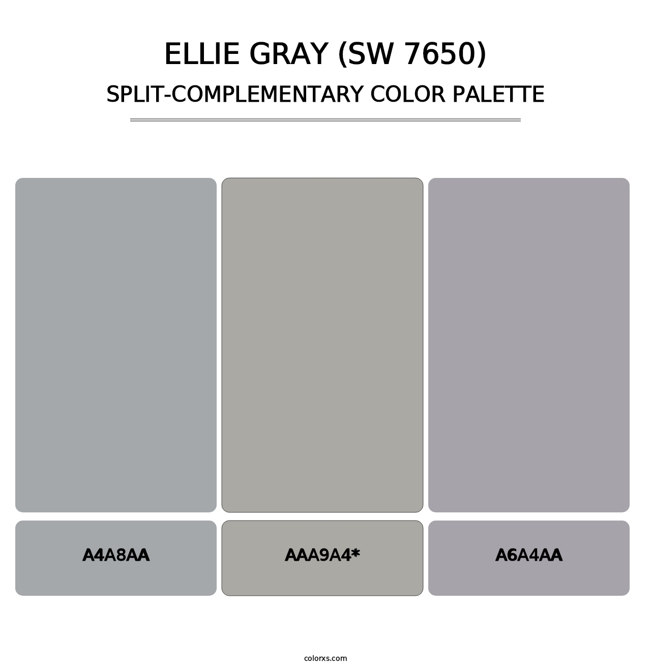 Ellie Gray (SW 7650) - Split-Complementary Color Palette