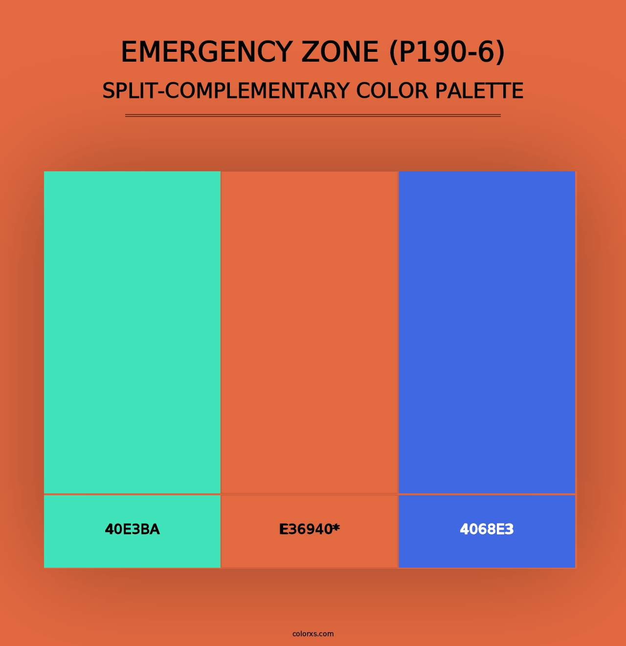 Emergency Zone (P190-6) - Split-Complementary Color Palette