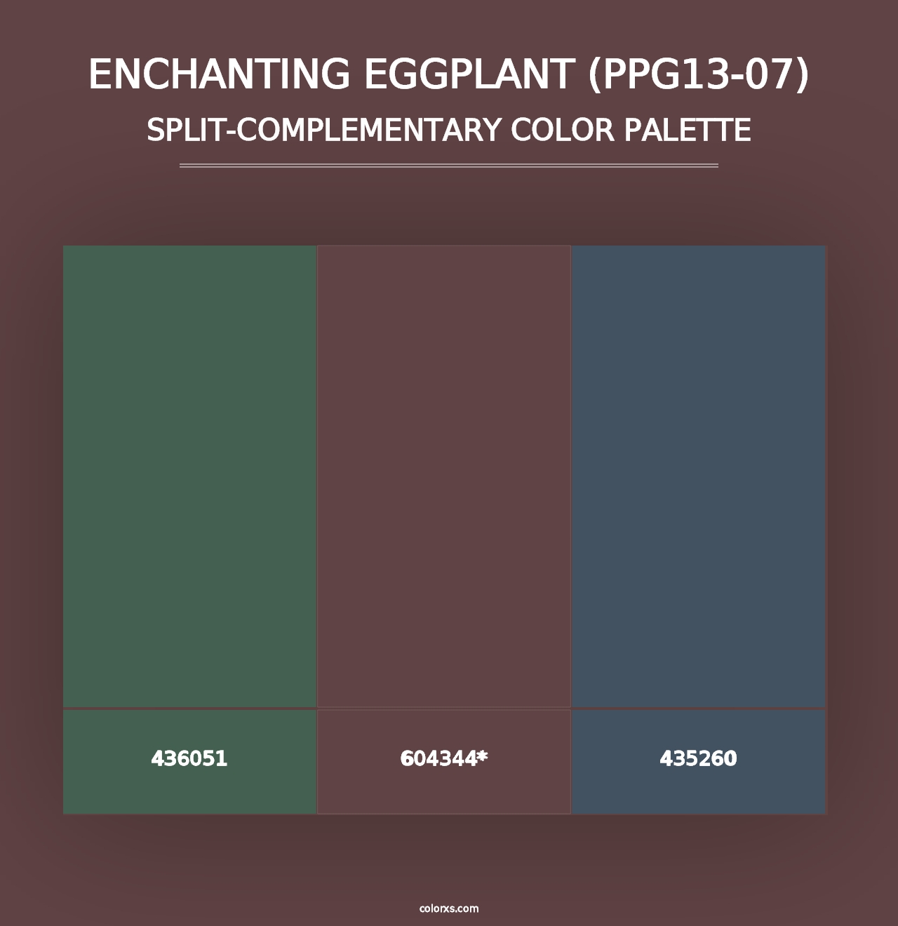 Enchanting Eggplant (PPG13-07) - Split-Complementary Color Palette