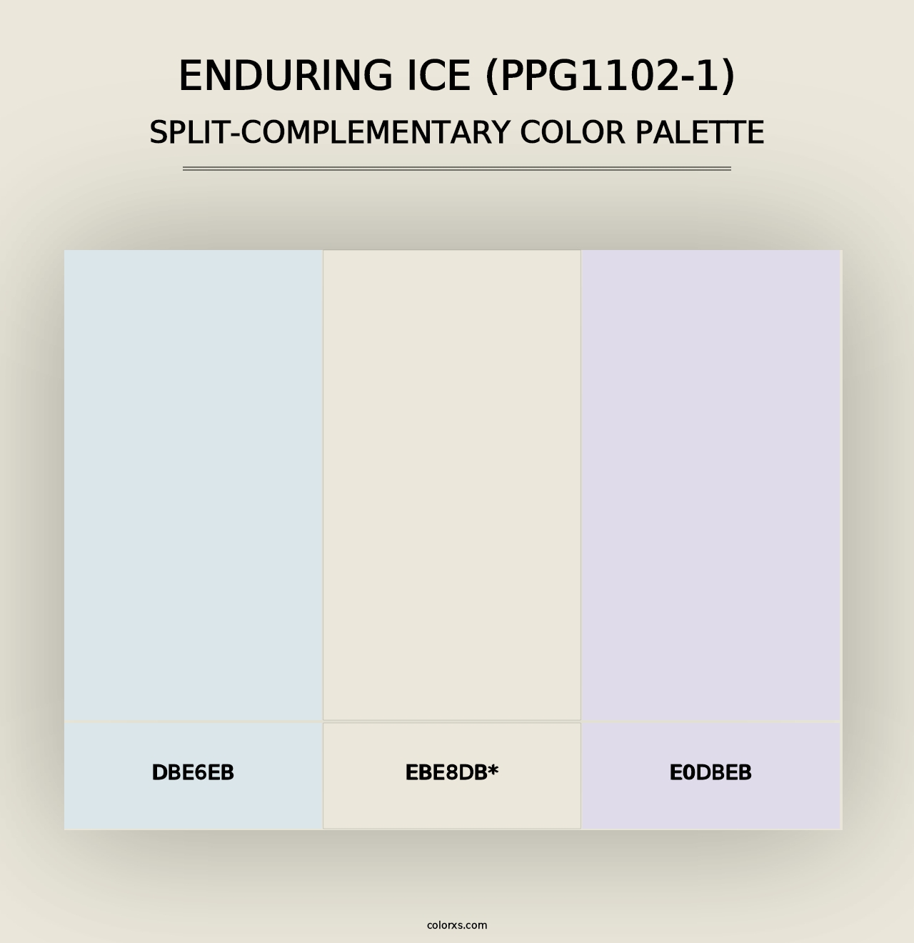 Enduring Ice (PPG1102-1) - Split-Complementary Color Palette