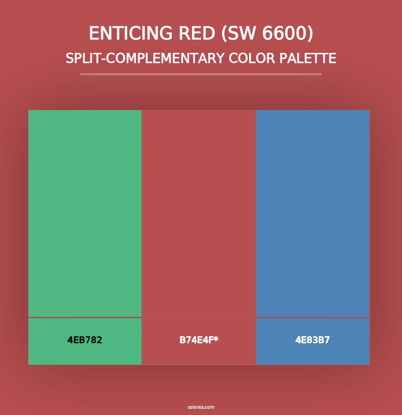 Enticing Red (SW 6600) - Split-Complementary Color Palette