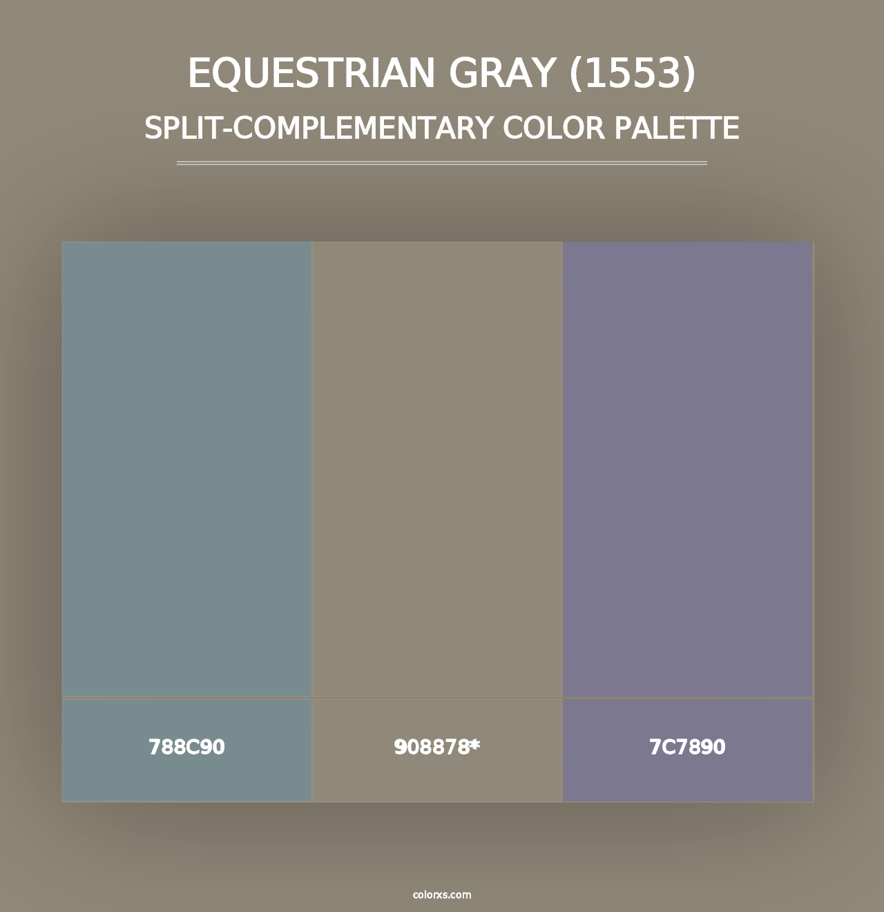 Equestrian Gray (1553) - Split-Complementary Color Palette