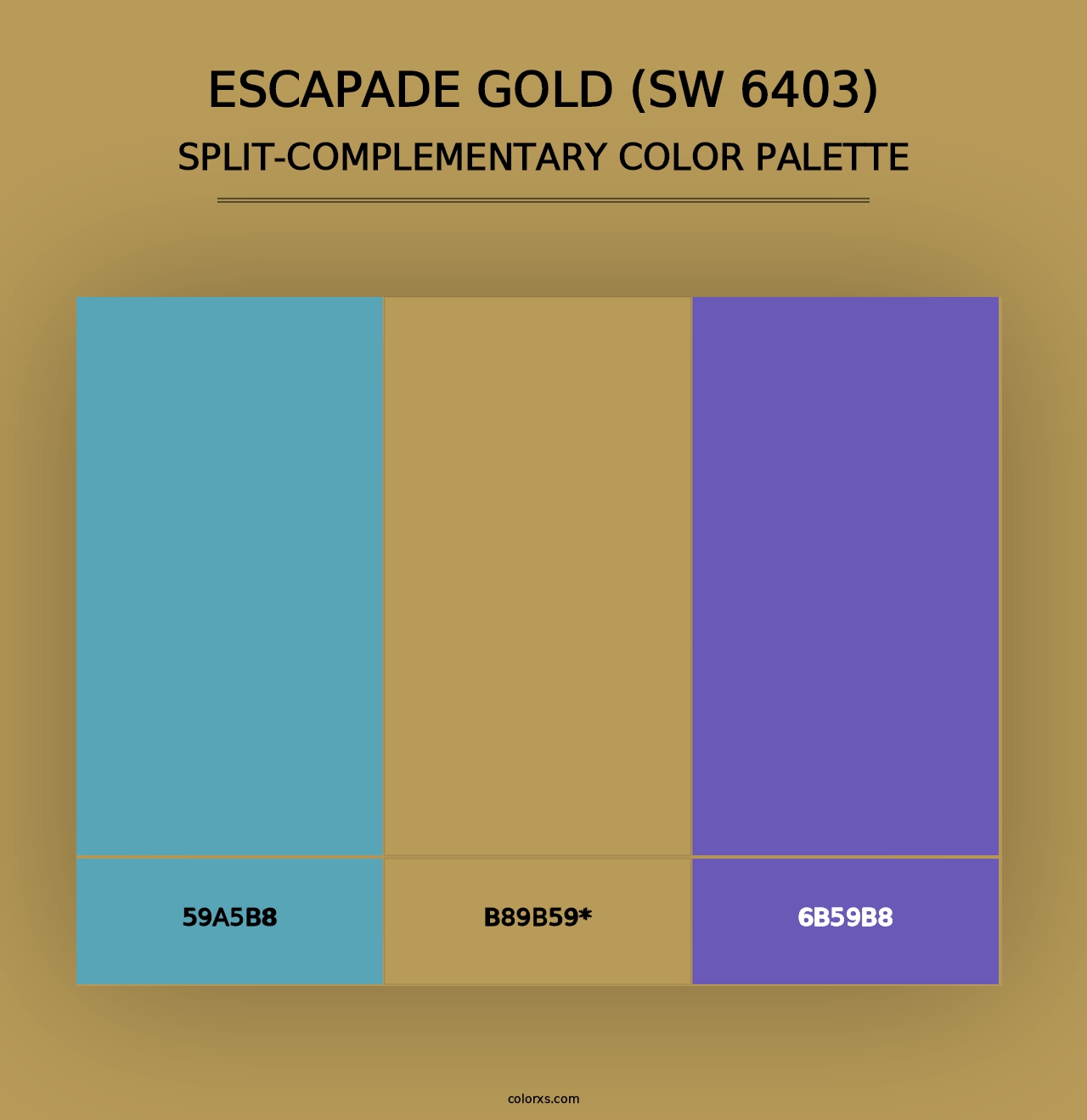 Escapade Gold (SW 6403) - Split-Complementary Color Palette