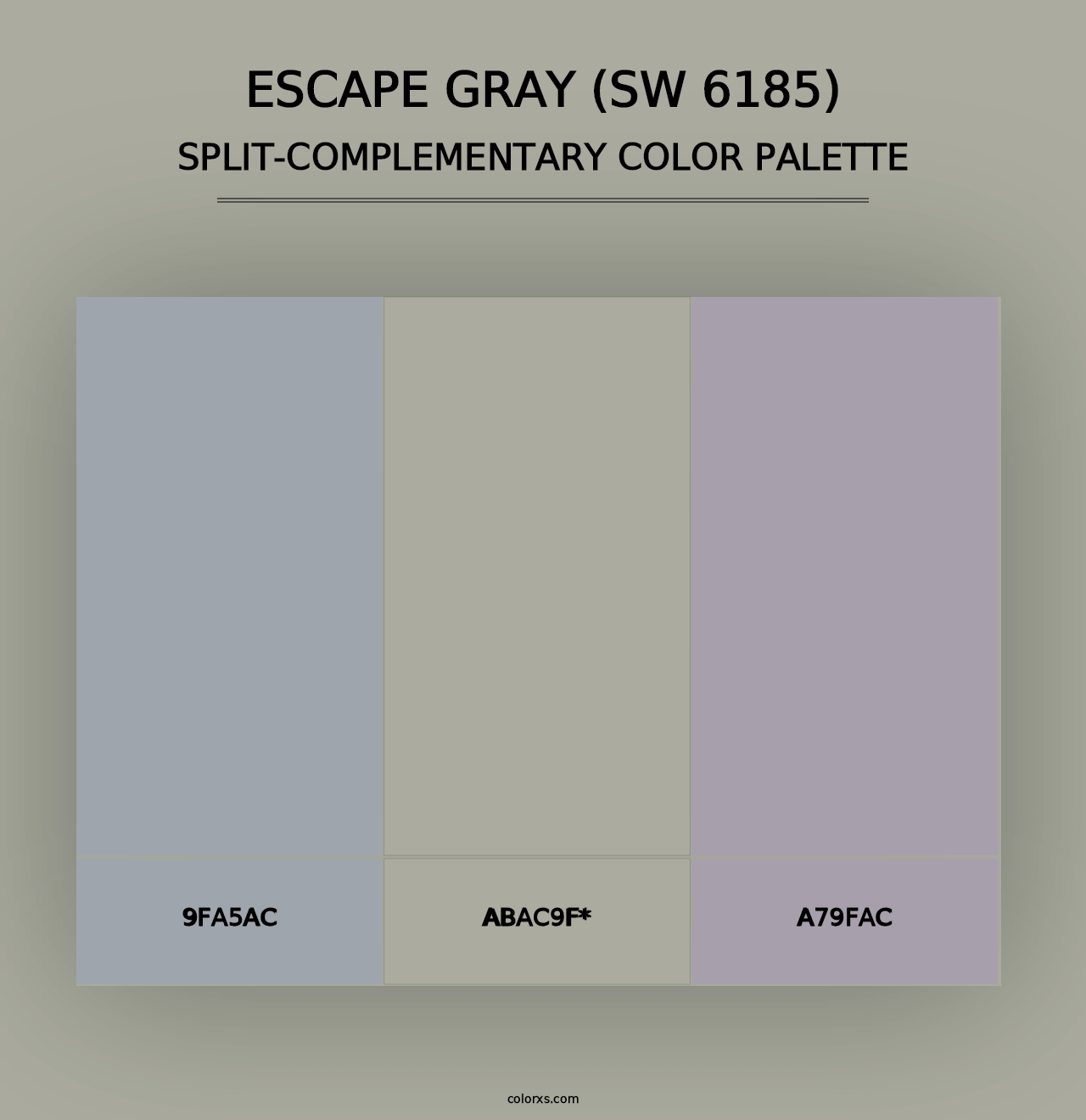 Escape Gray (SW 6185) - Split-Complementary Color Palette