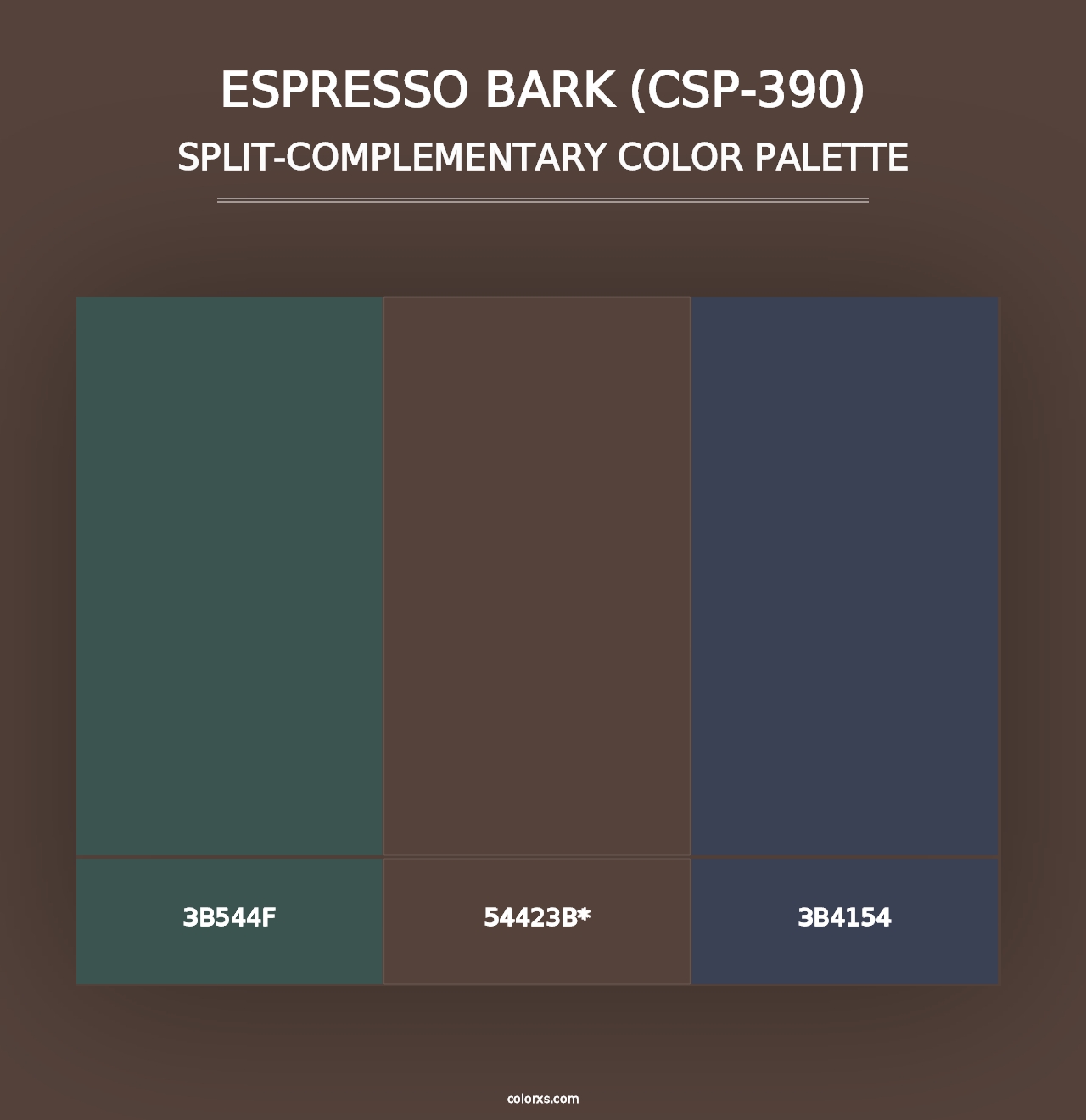 Espresso Bark (CSP-390) - Split-Complementary Color Palette