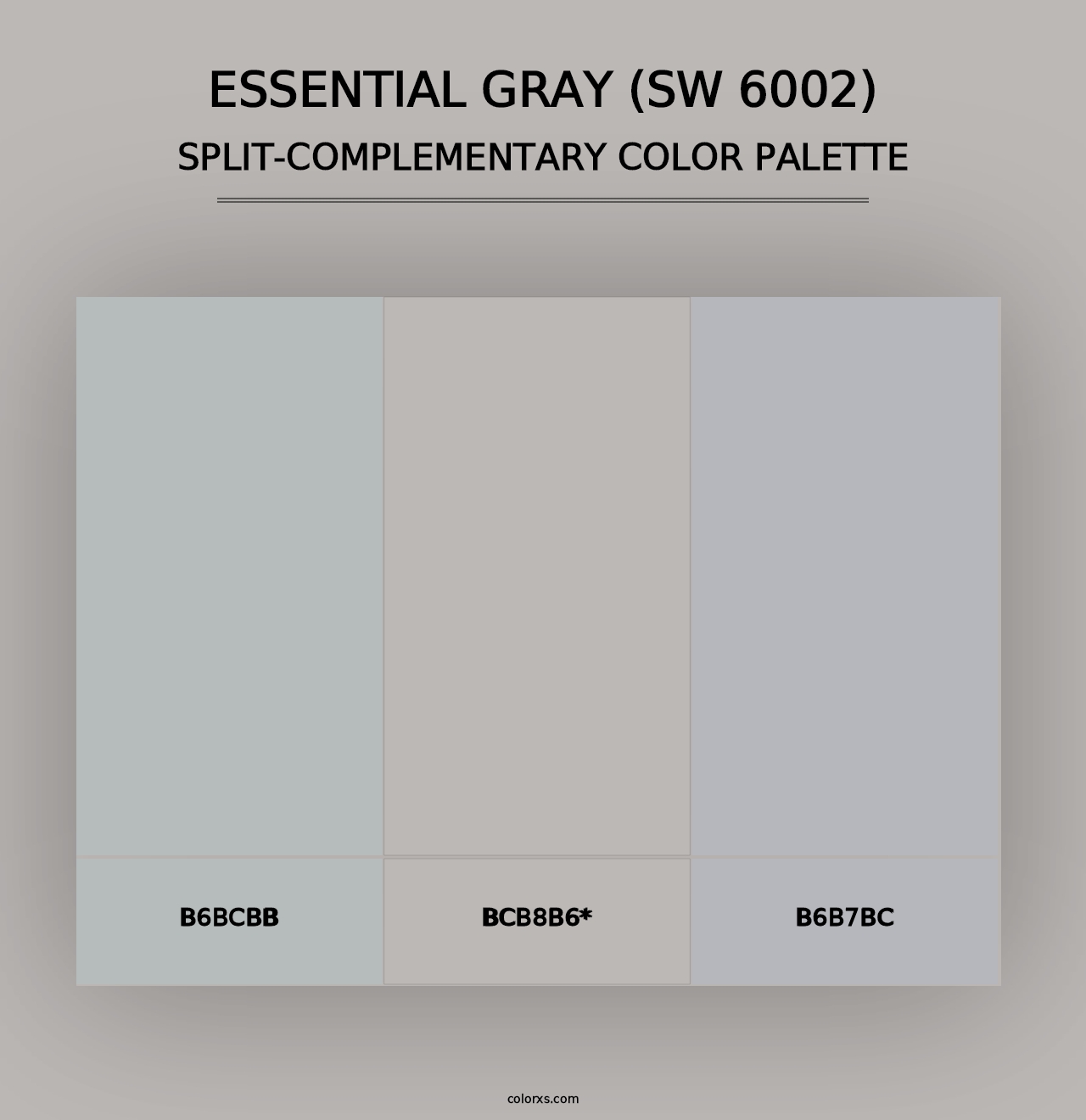 Essential Gray (SW 6002) - Split-Complementary Color Palette