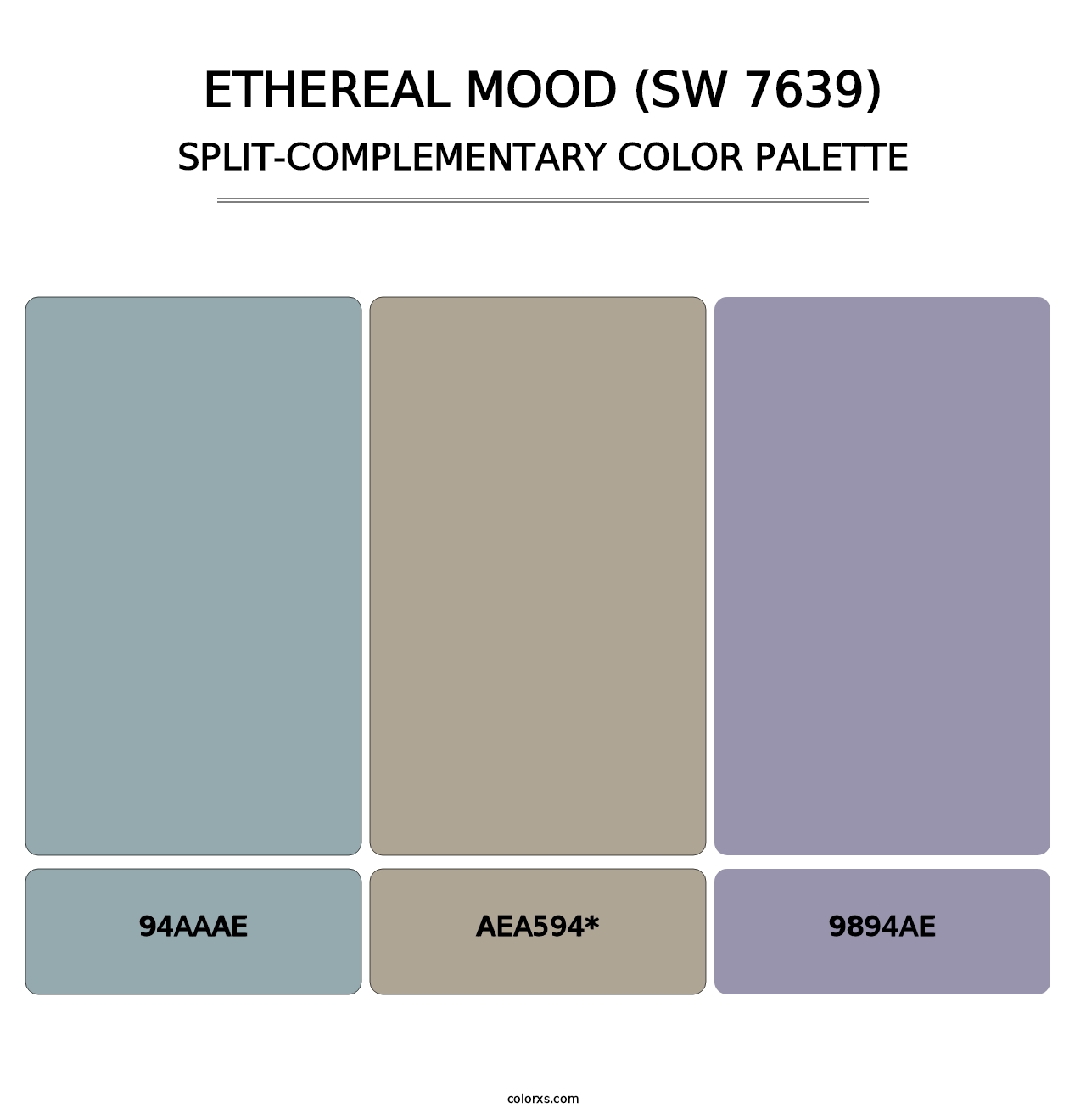 Ethereal Mood (SW 7639) - Split-Complementary Color Palette