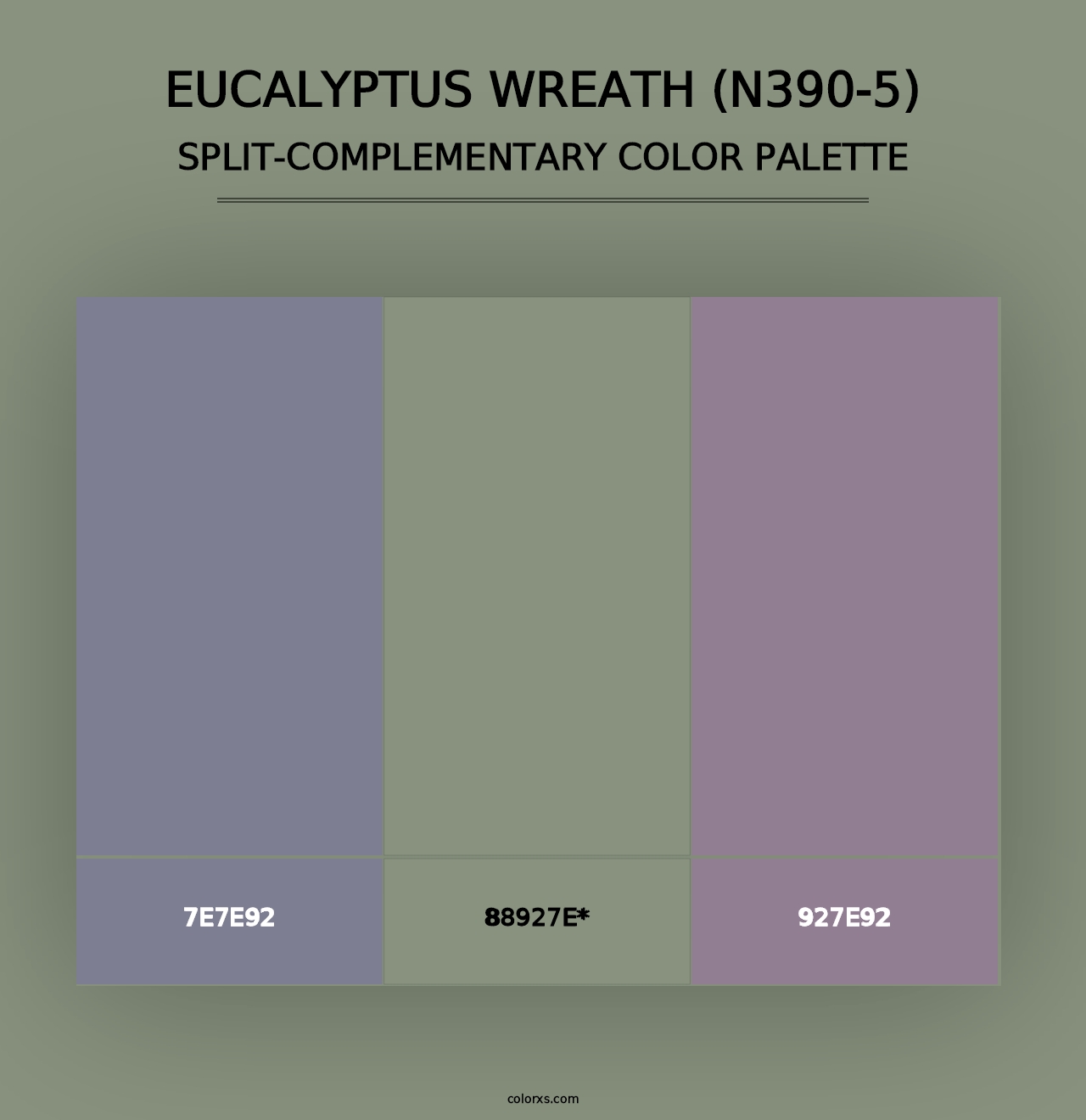 Eucalyptus Wreath (N390-5) - Split-Complementary Color Palette