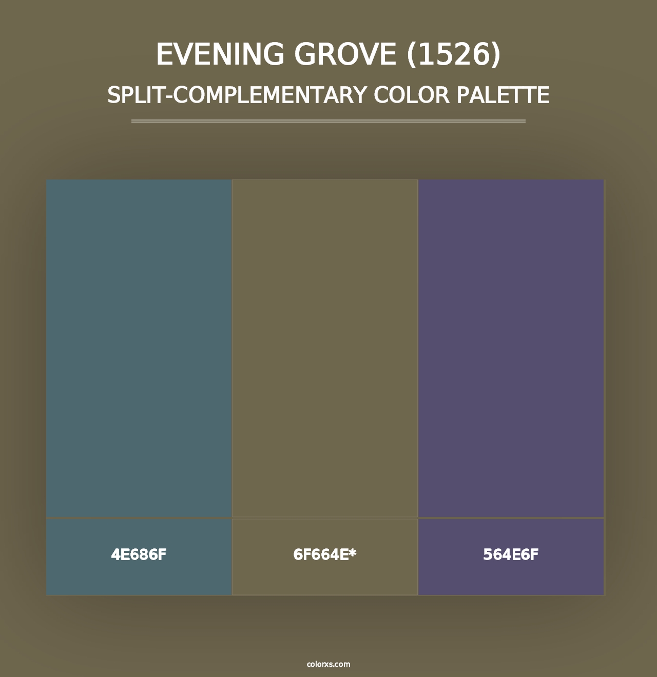 Evening Grove (1526) - Split-Complementary Color Palette