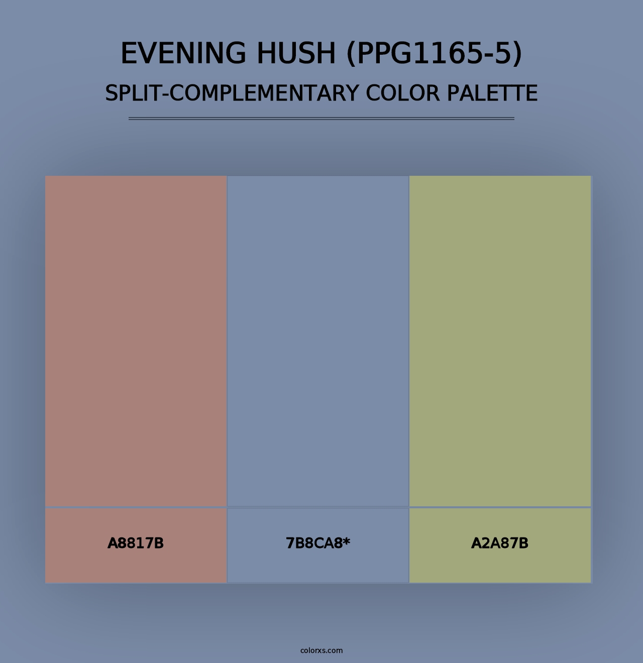 Evening Hush (PPG1165-5) - Split-Complementary Color Palette