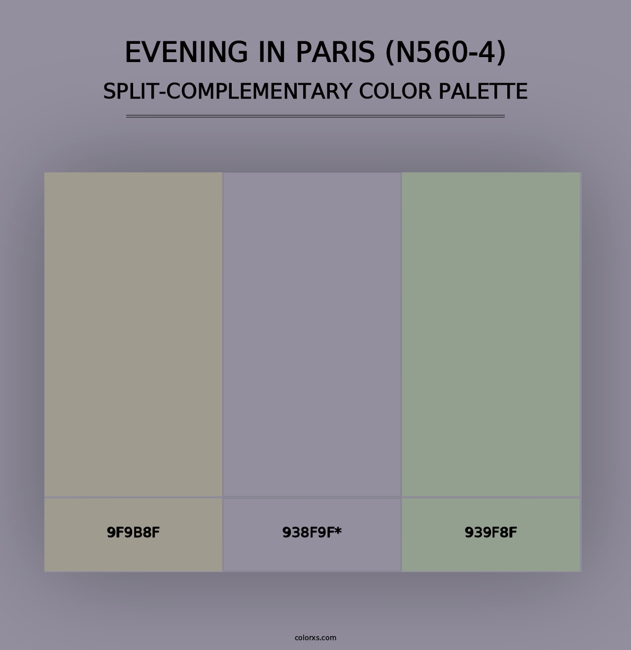 Evening In Paris (N560-4) - Split-Complementary Color Palette