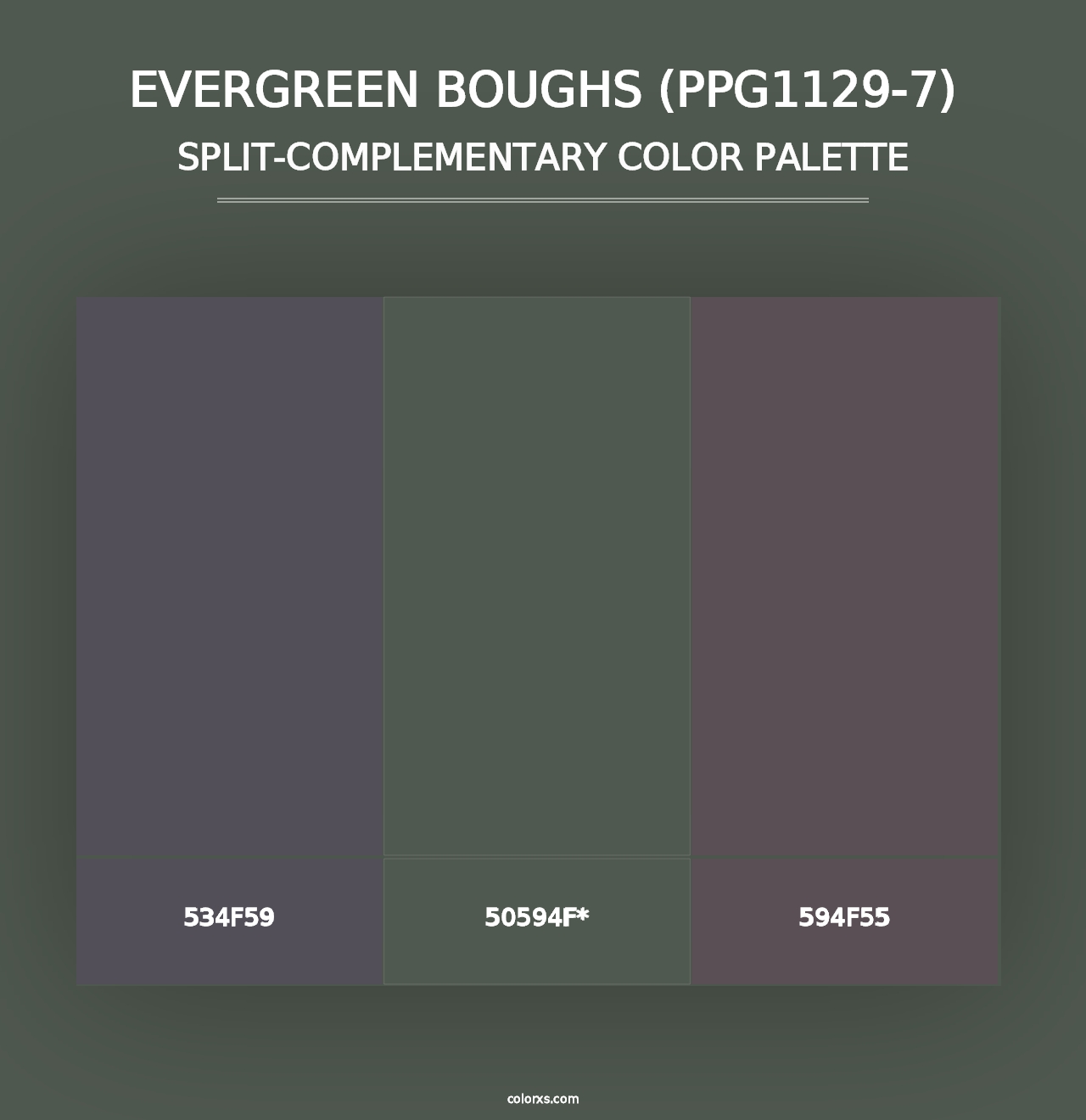 Evergreen Boughs (PPG1129-7) - Split-Complementary Color Palette