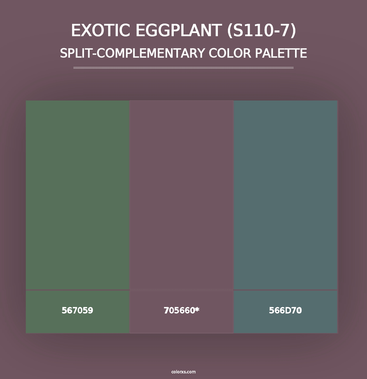 Exotic Eggplant (S110-7) - Split-Complementary Color Palette