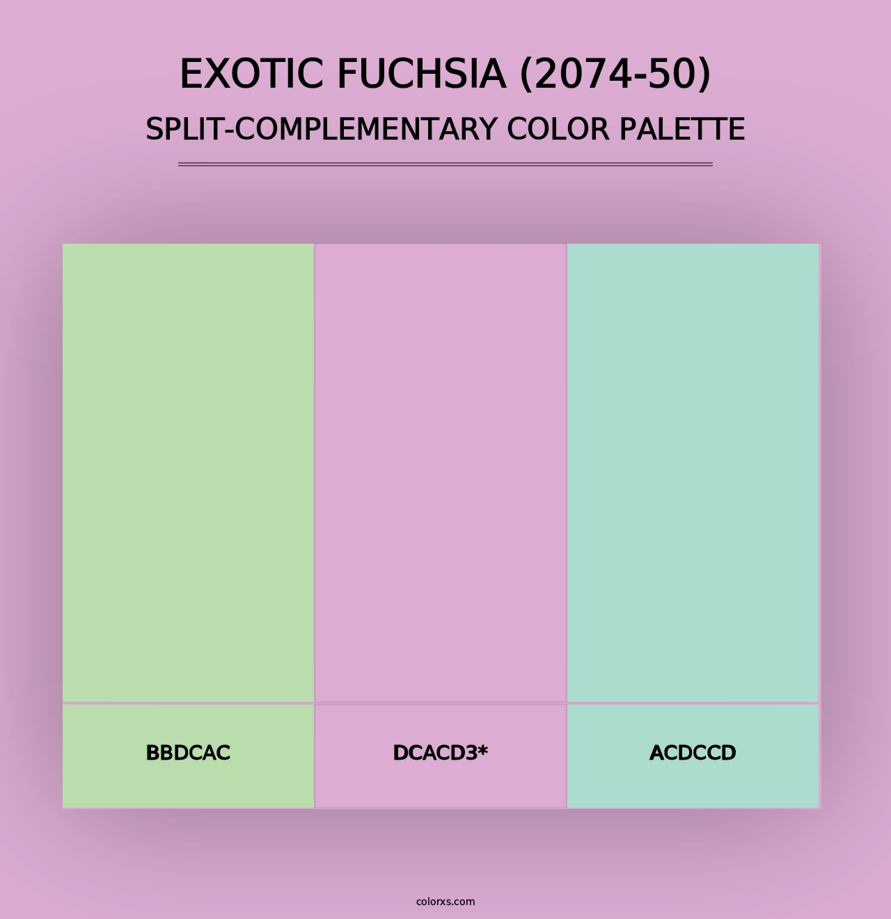 Exotic Fuchsia (2074-50) - Split-Complementary Color Palette