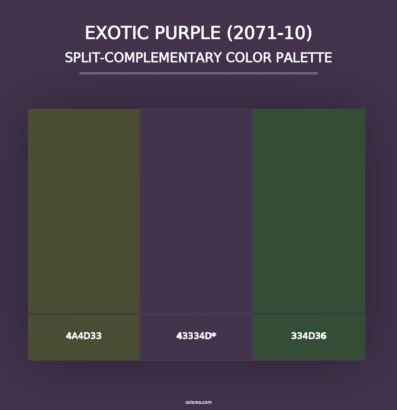 Exotic Purple (2071-10) - Split-Complementary Color Palette