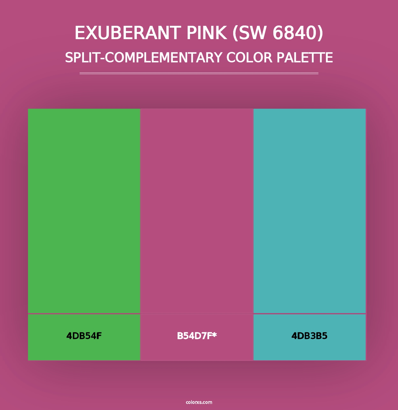 Exuberant Pink (SW 6840) - Split-Complementary Color Palette