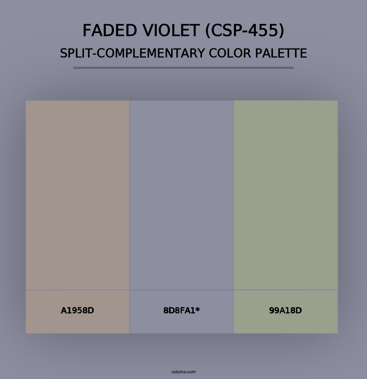 Faded Violet (CSP-455) - Split-Complementary Color Palette