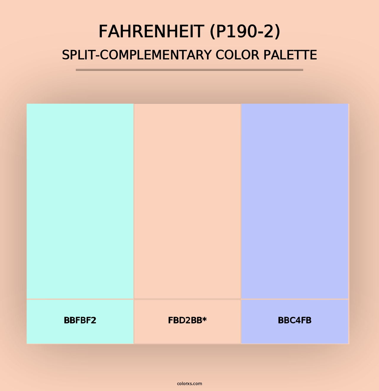 Fahrenheit (P190-2) - Split-Complementary Color Palette