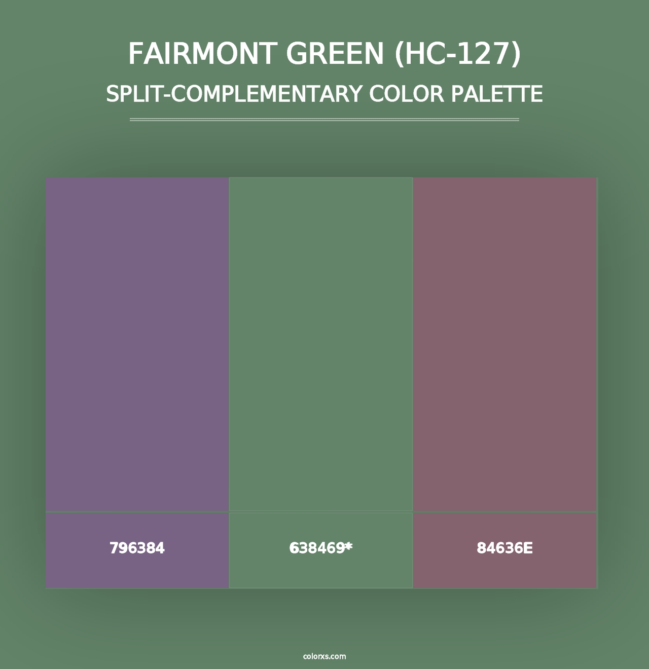 Fairmont Green (HC-127) - Split-Complementary Color Palette