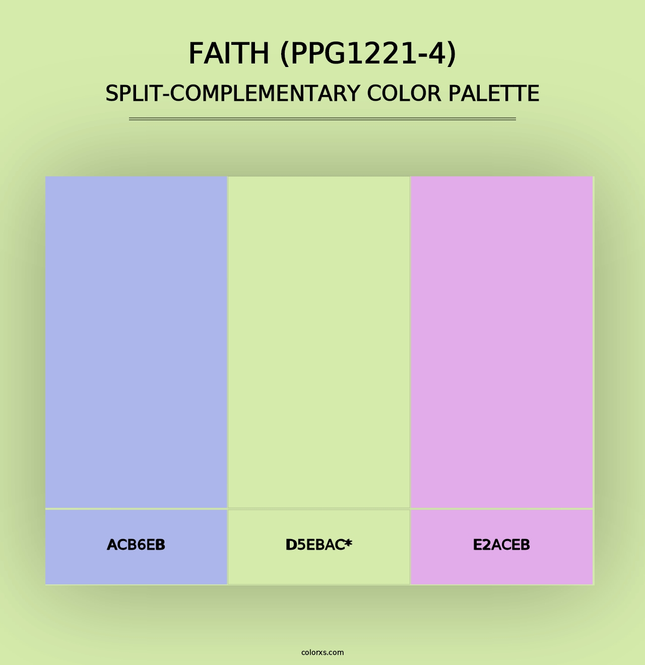 Faith (PPG1221-4) - Split-Complementary Color Palette