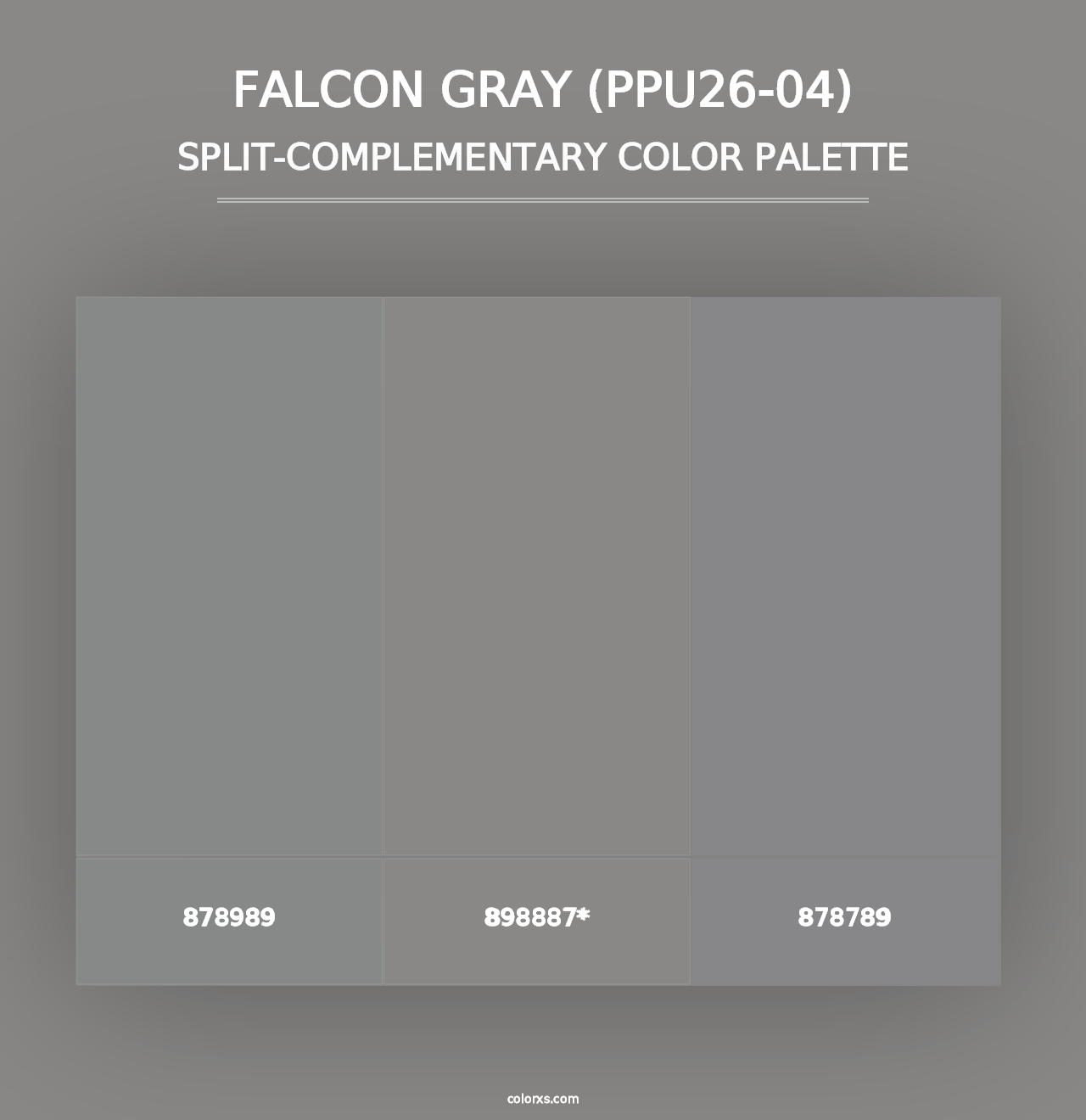 Falcon Gray (PPU26-04) - Split-Complementary Color Palette