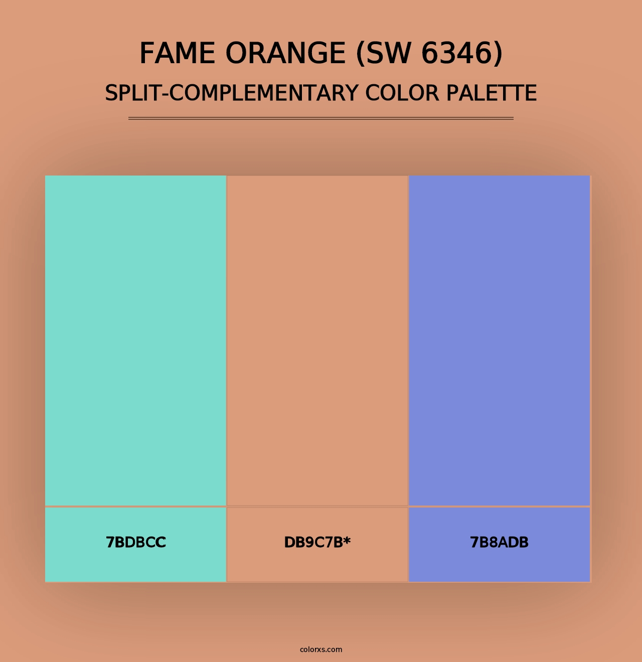 Fame Orange (SW 6346) - Split-Complementary Color Palette