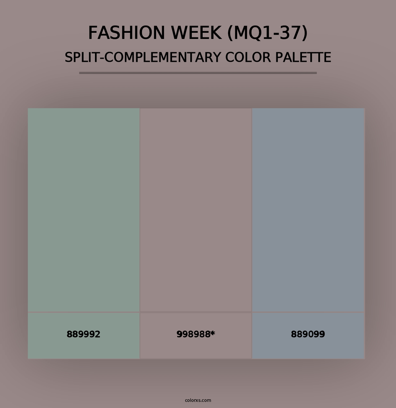 Fashion Week (MQ1-37) - Split-Complementary Color Palette