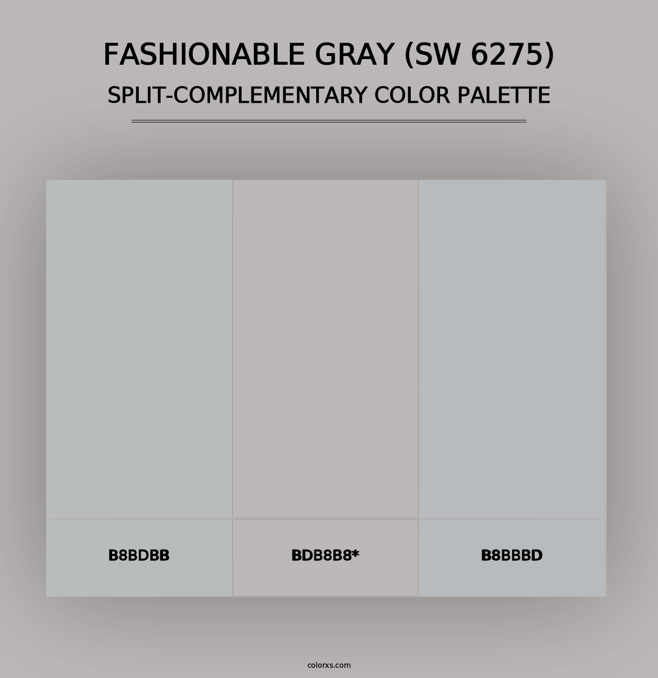 Fashionable Gray (SW 6275) - Split-Complementary Color Palette