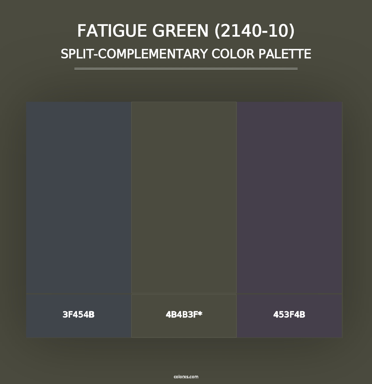 Fatigue Green (2140-10) - Split-Complementary Color Palette