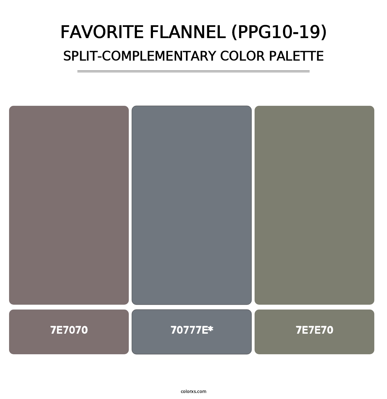 Favorite Flannel (PPG10-19) - Split-Complementary Color Palette