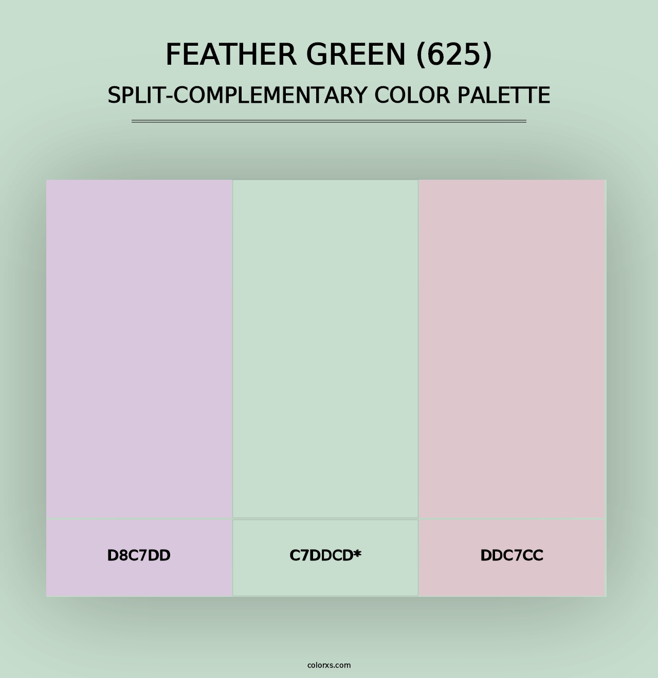 Feather Green (625) - Split-Complementary Color Palette