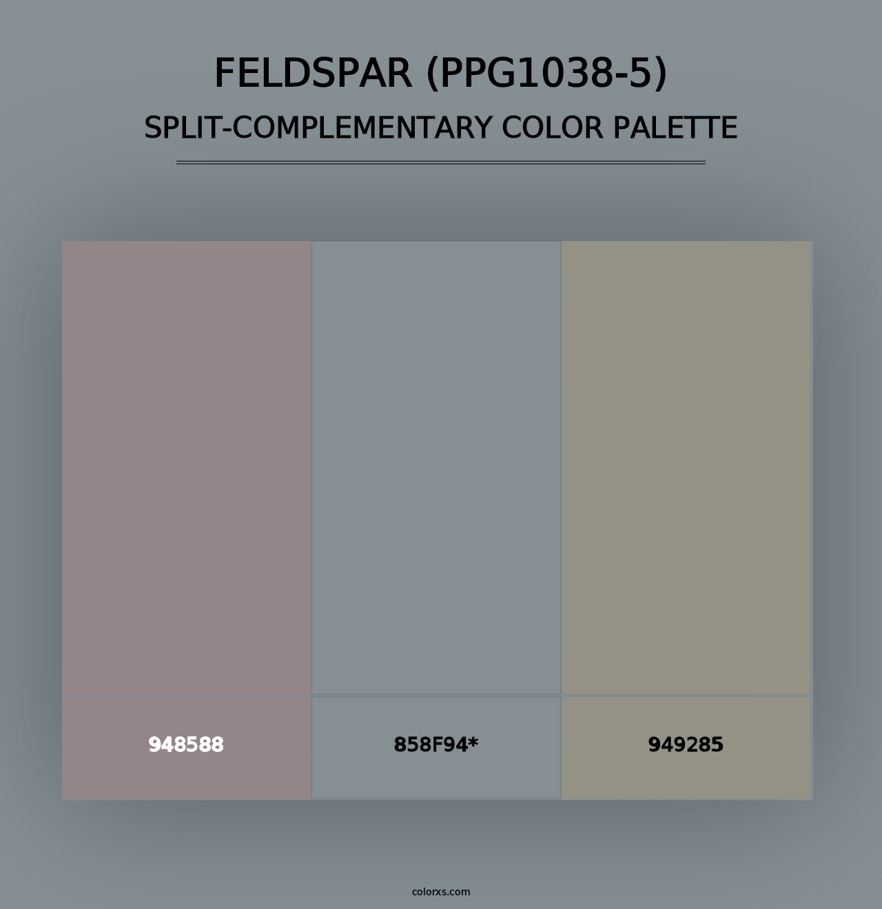 Feldspar (PPG1038-5) - Split-Complementary Color Palette