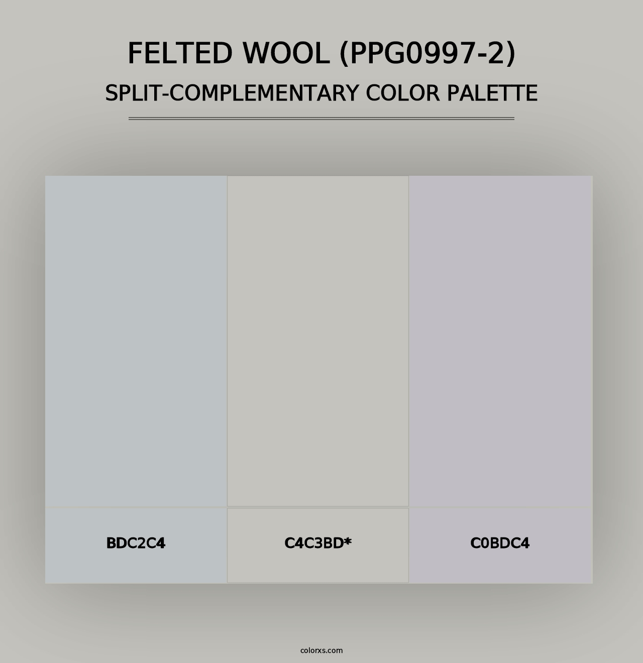 Felted Wool (PPG0997-2) - Split-Complementary Color Palette