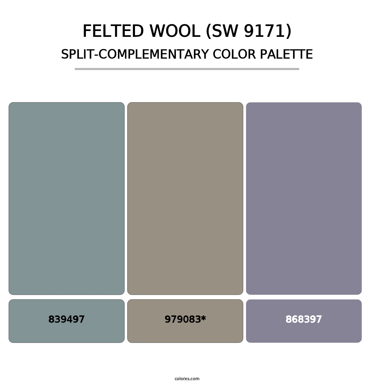 Felted Wool (SW 9171) - Split-Complementary Color Palette