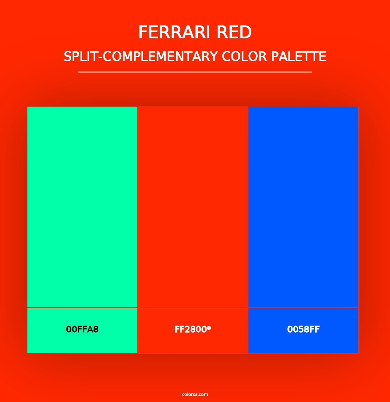 Ferrari Red - Split-Complementary Color Palette