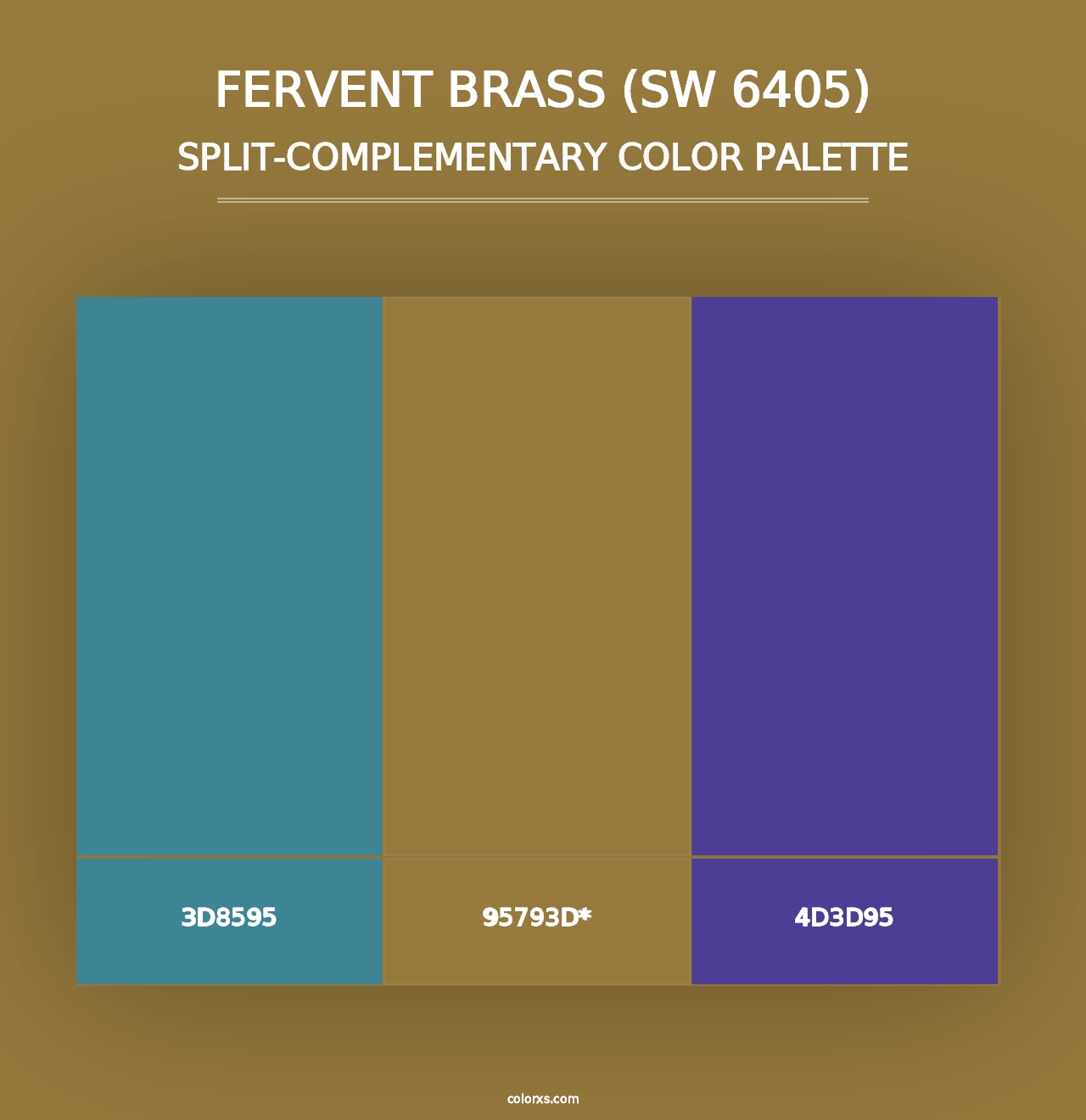 Fervent Brass (SW 6405) - Split-Complementary Color Palette