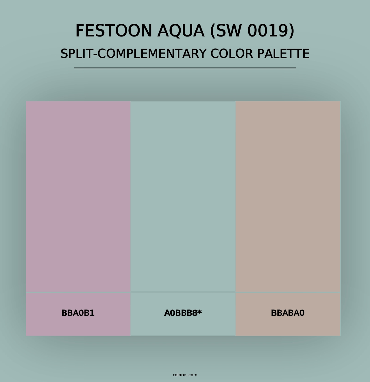 Festoon Aqua (SW 0019) - Split-Complementary Color Palette