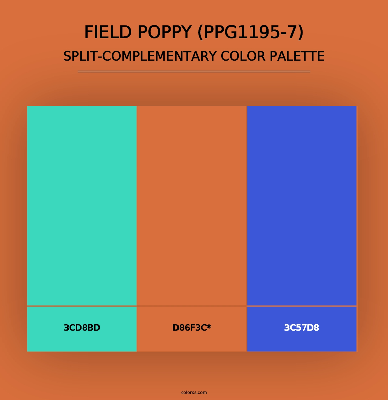 Field Poppy (PPG1195-7) - Split-Complementary Color Palette