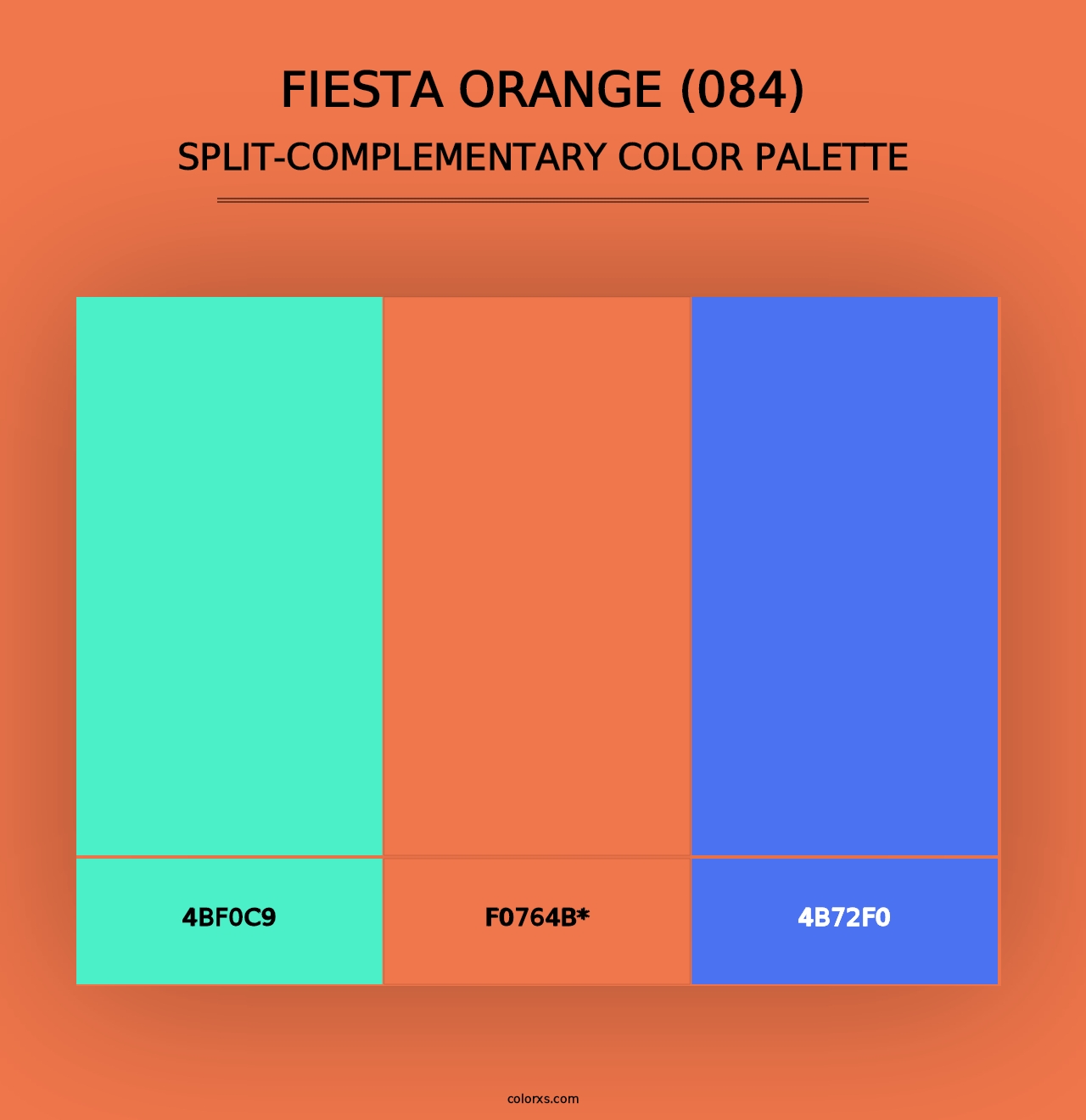 Fiesta Orange (084) - Split-Complementary Color Palette