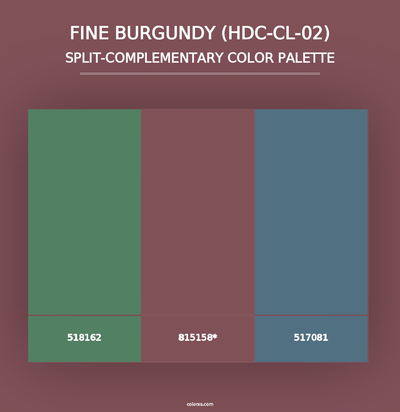 Fine Burgundy (HDC-CL-02) - Split-Complementary Color Palette